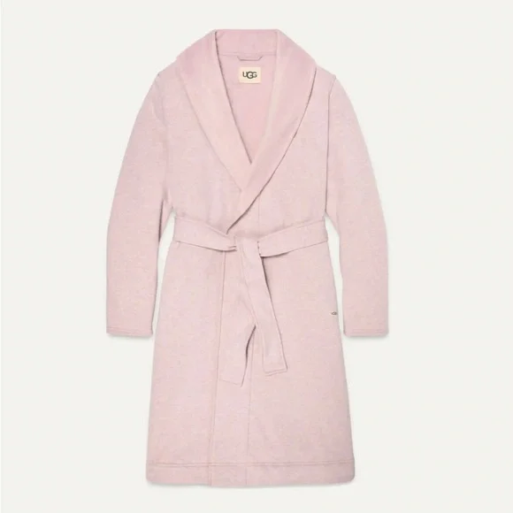 UGG Duffield Light Pink Belted Robe Housecoat Womens Medium Pockets Cotton - Picture 1 of 12